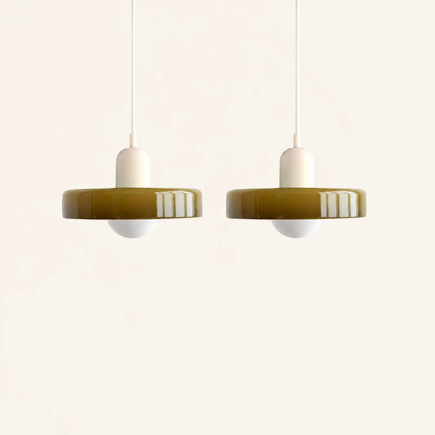 2 Heads Modern Bauhaus Glass Pendant Light - Lumpaz