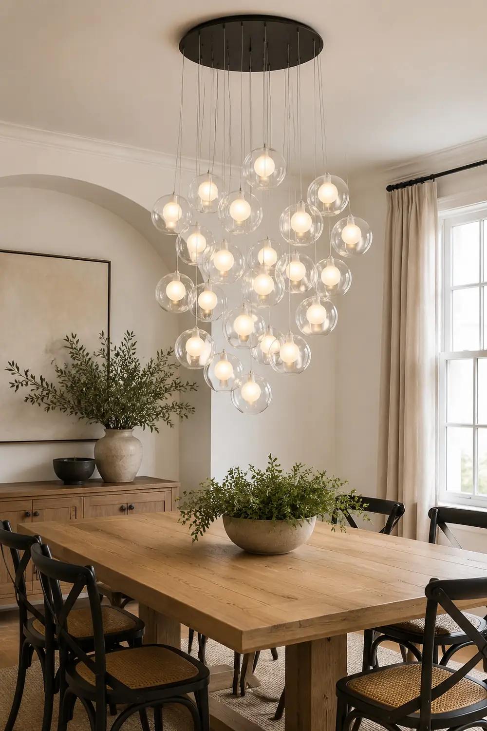 Multi-heads Glass Globe Cluster Stairway Light Pendant Light - Lumpaz
