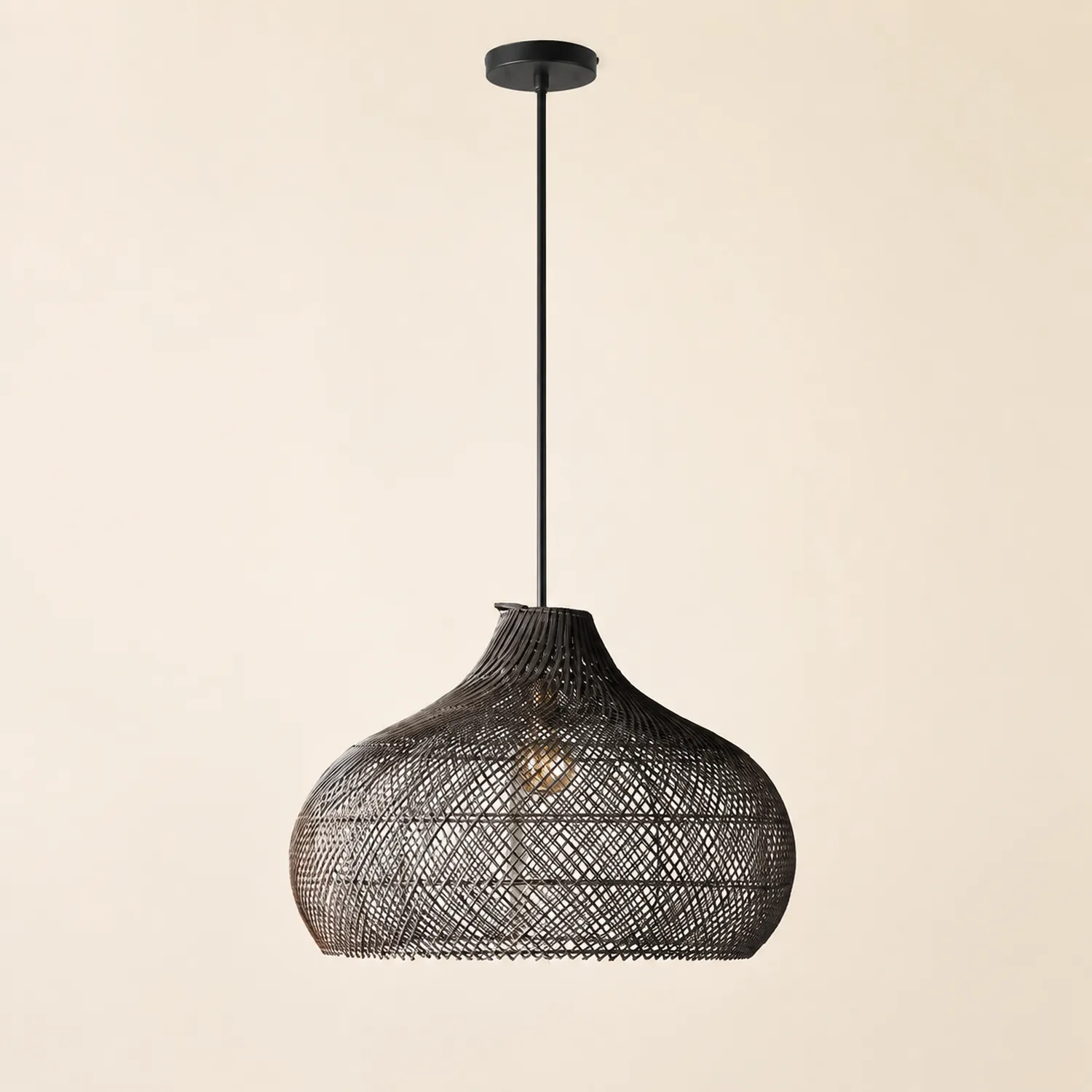 Modern Rattan Handwoven Island Pendant Light - Lumpaz