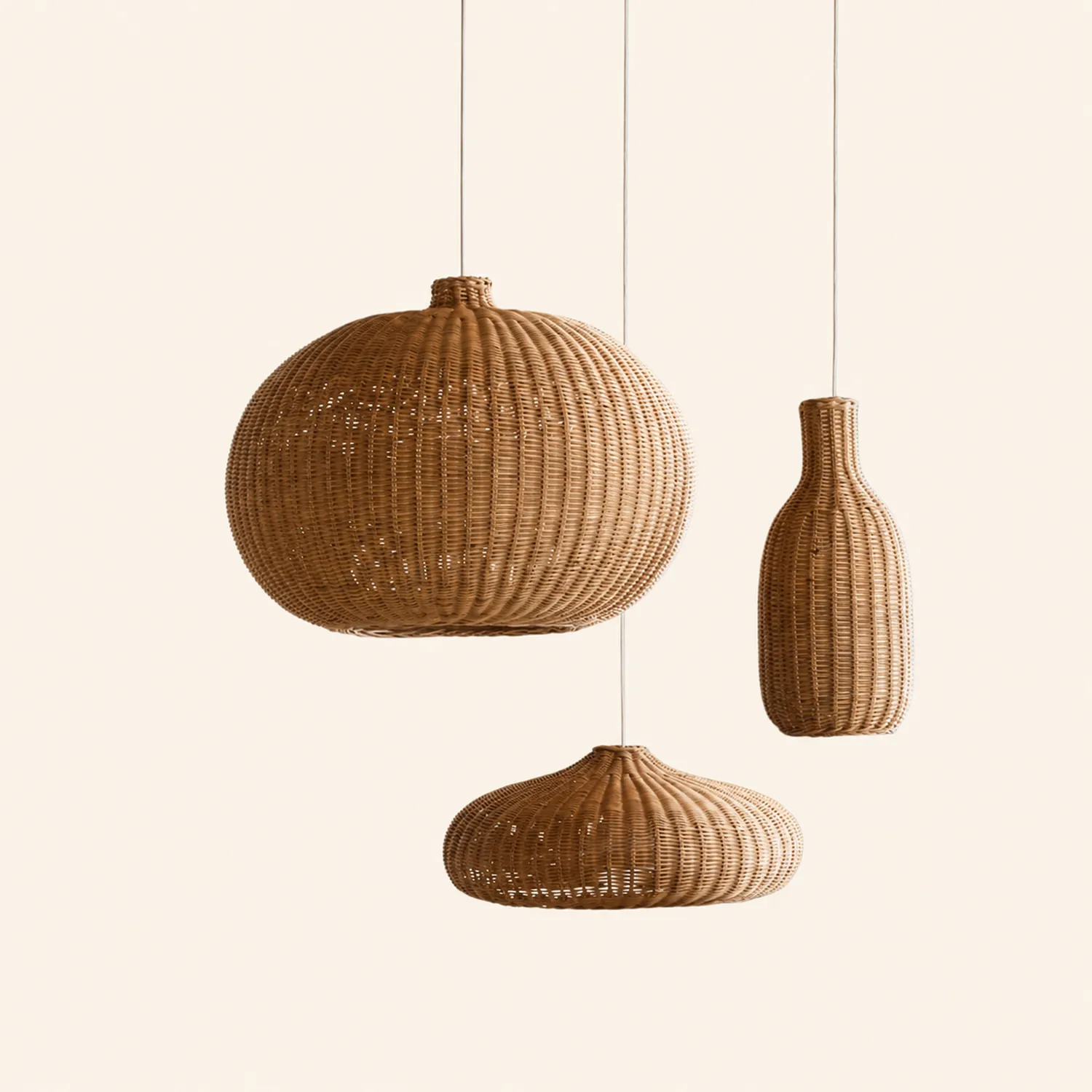 Unique Rattan Handmade Nordic Pendant Lampshades For Living Room - Lumpaz