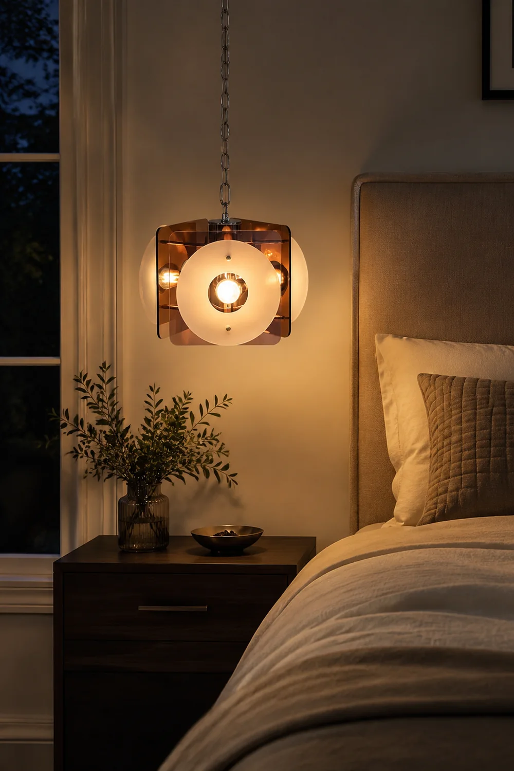 Middle Century Danish Deco Glass Hanging Lights - Lumpaz