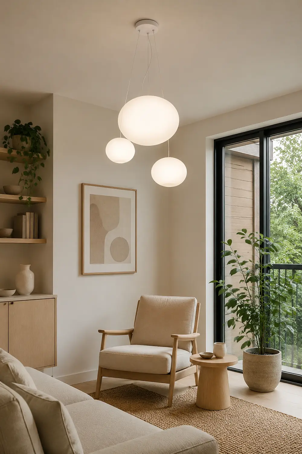Modern Glass Hanging White Bubble Pendant Lights For Living Room - Lumpaz