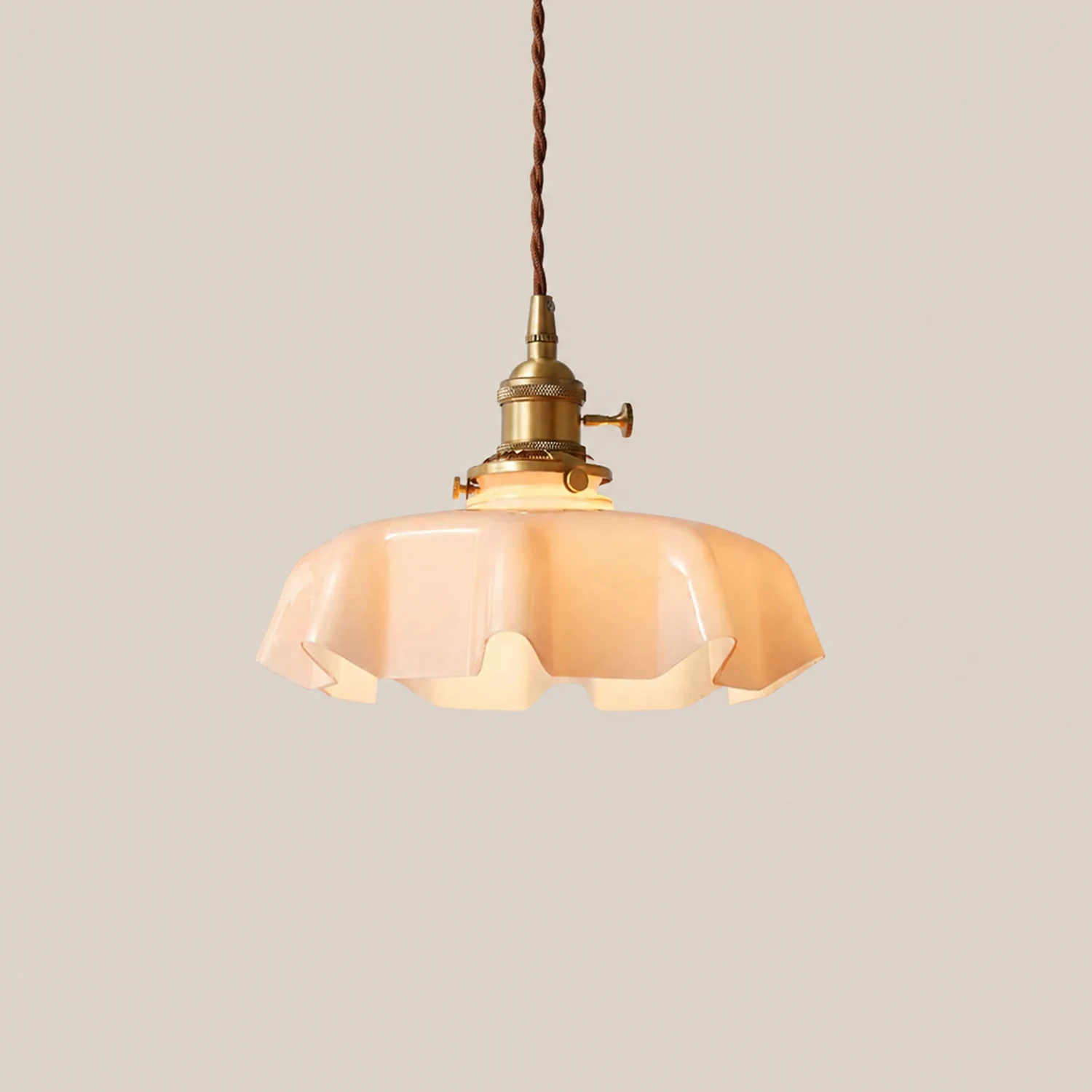 Modern Romantic Small Glass Ribbon Edge Pendant Light For Living Room - Lumpaz