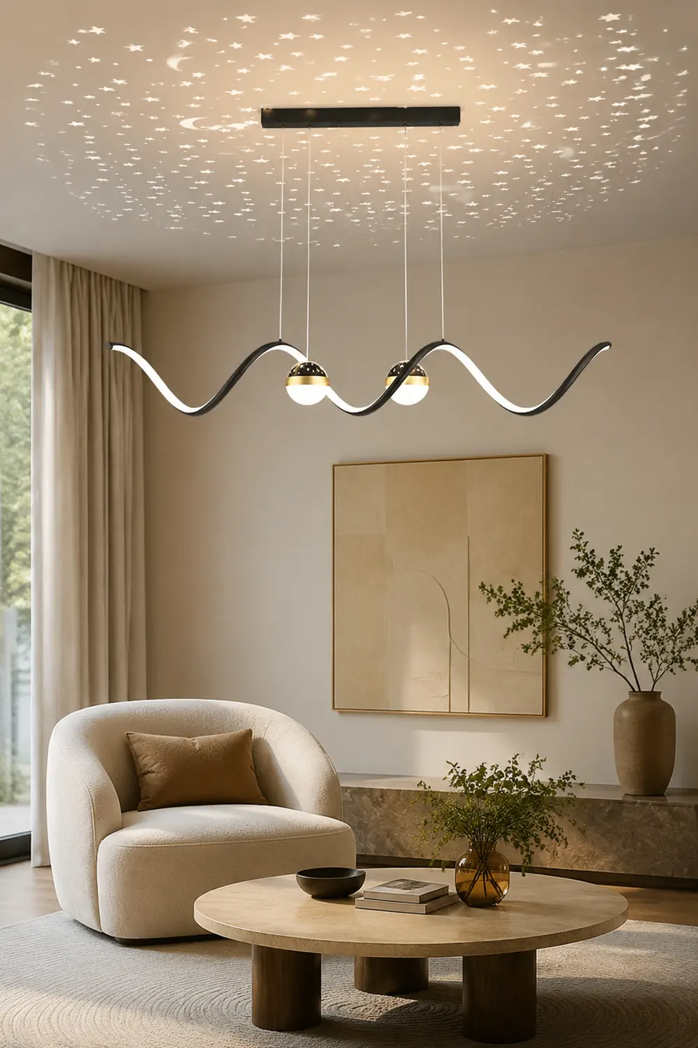 Madina Moderne LED Pendelleuchte Stern-Design für Esszimmer - Lumpaz