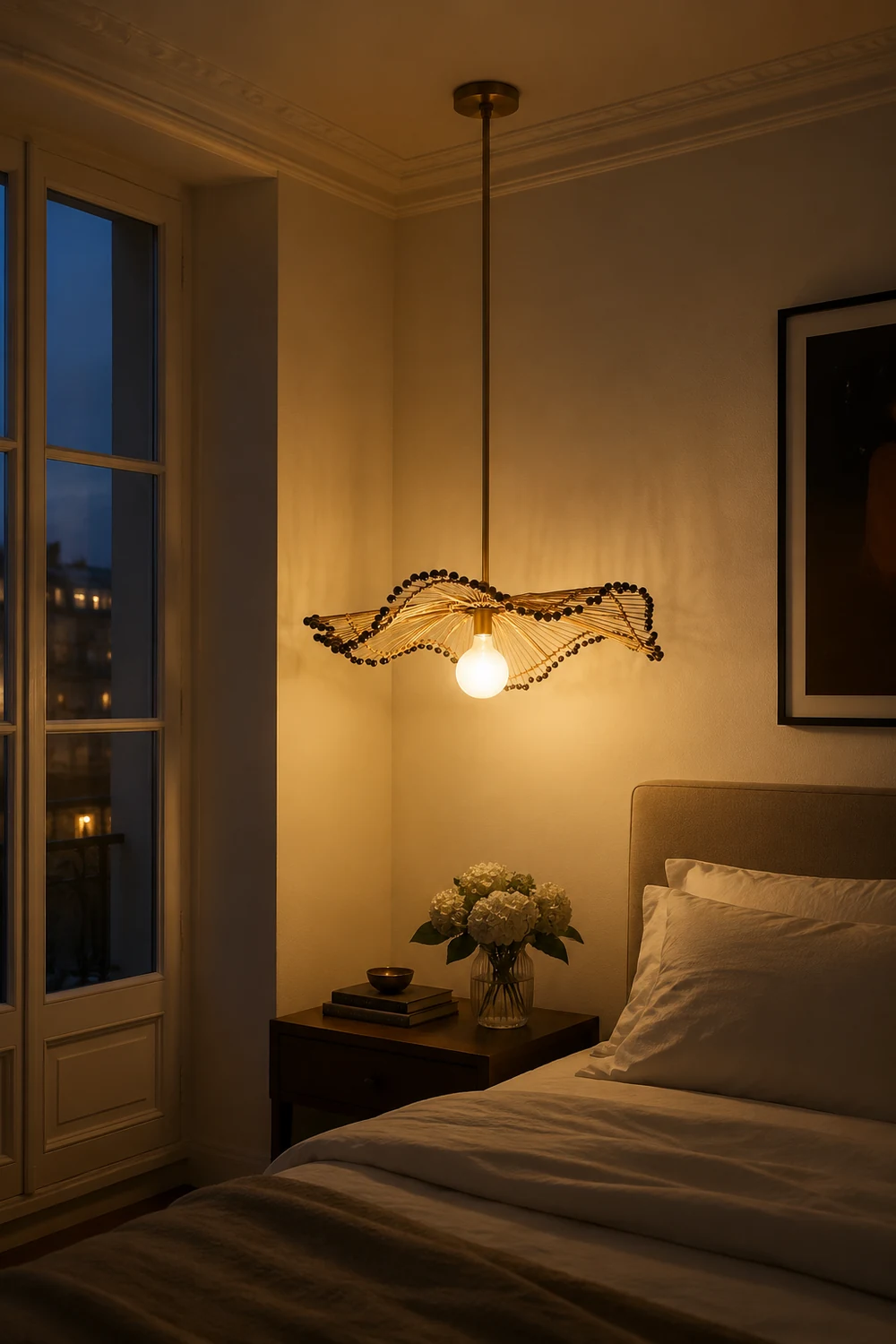 Modern Waverly Handwoven Rattan Pendant Light - Lumpaz