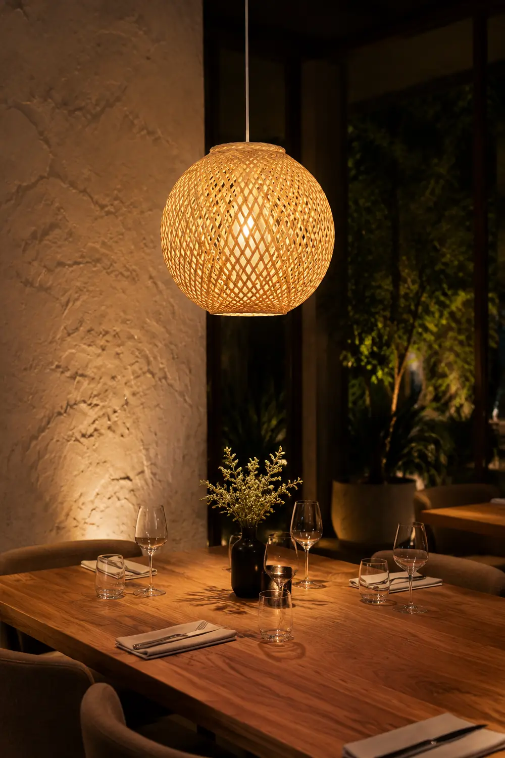 Round Modern Basket Pendant Light For Living Room - Lumpaz