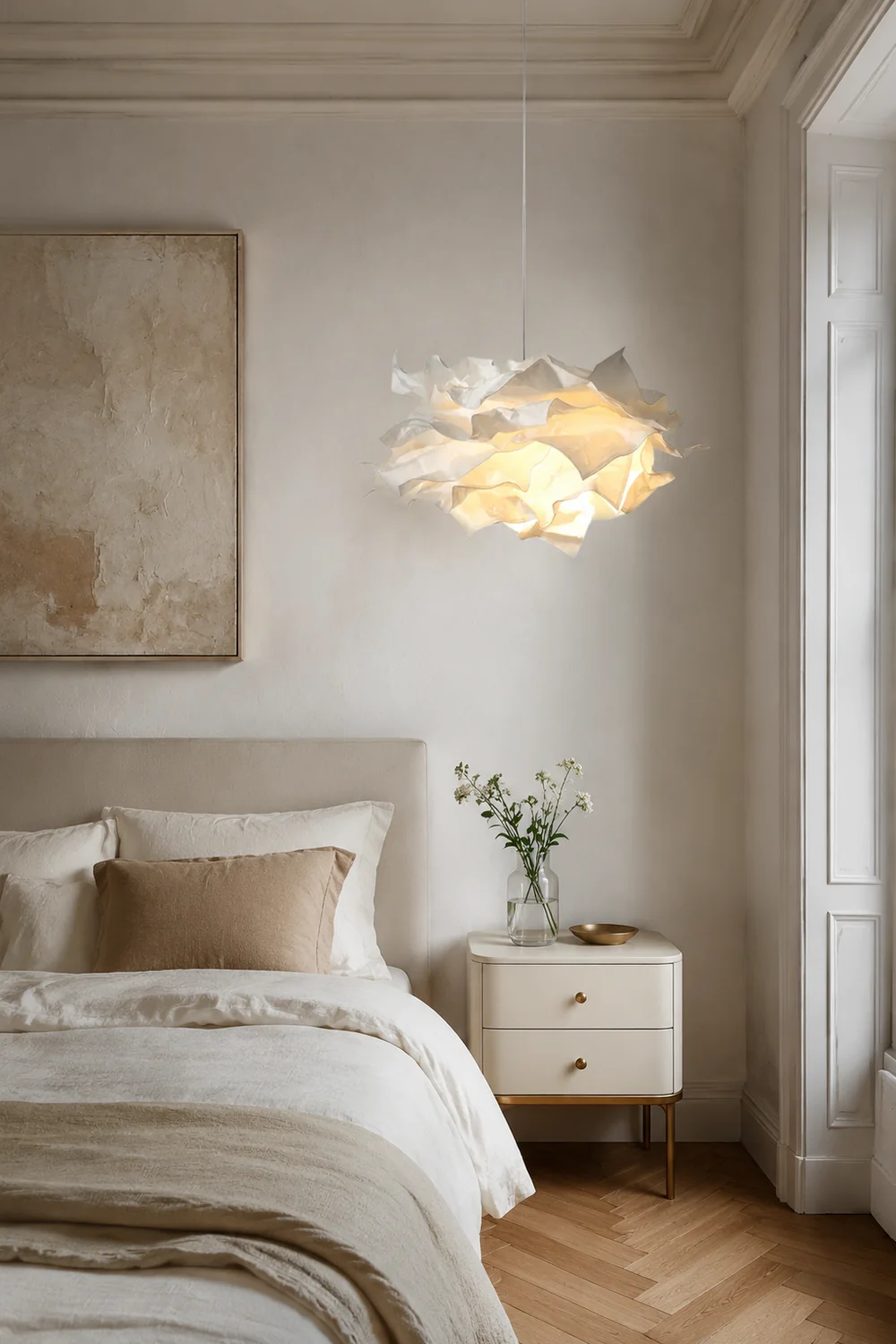 White Pendant Light Art Decor Hanging Lights For Bedroom - Lumpaz