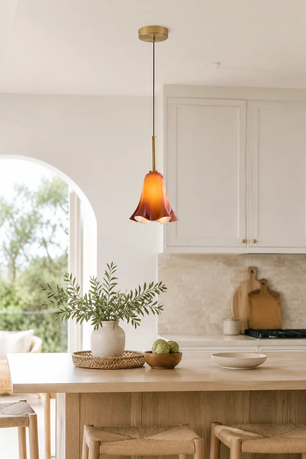 Vintage Glass Pendant Light For Bedroom - Lumpaz