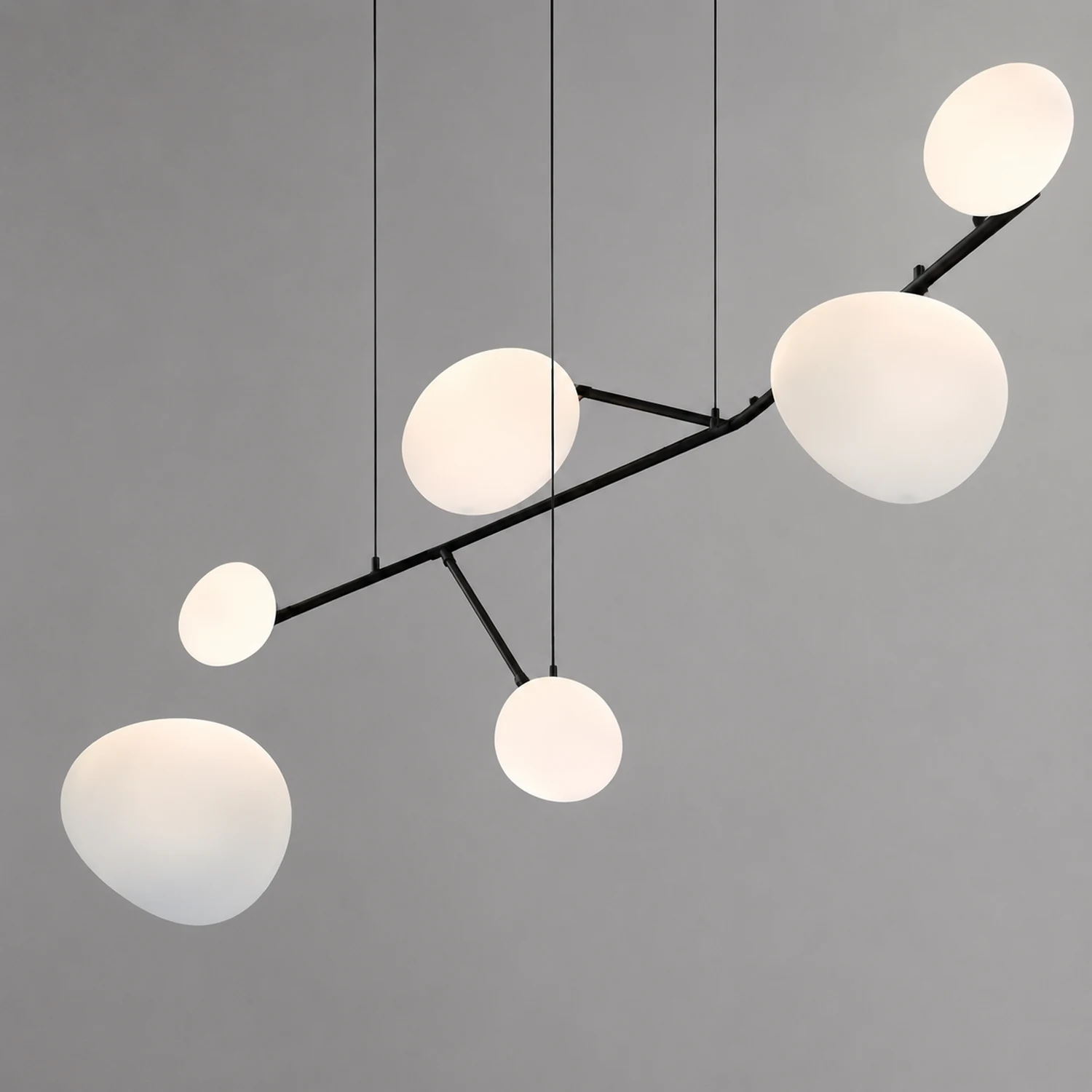 Modern Glass Hanging White Bubble Pendant Lights For Living Room - Lumpaz