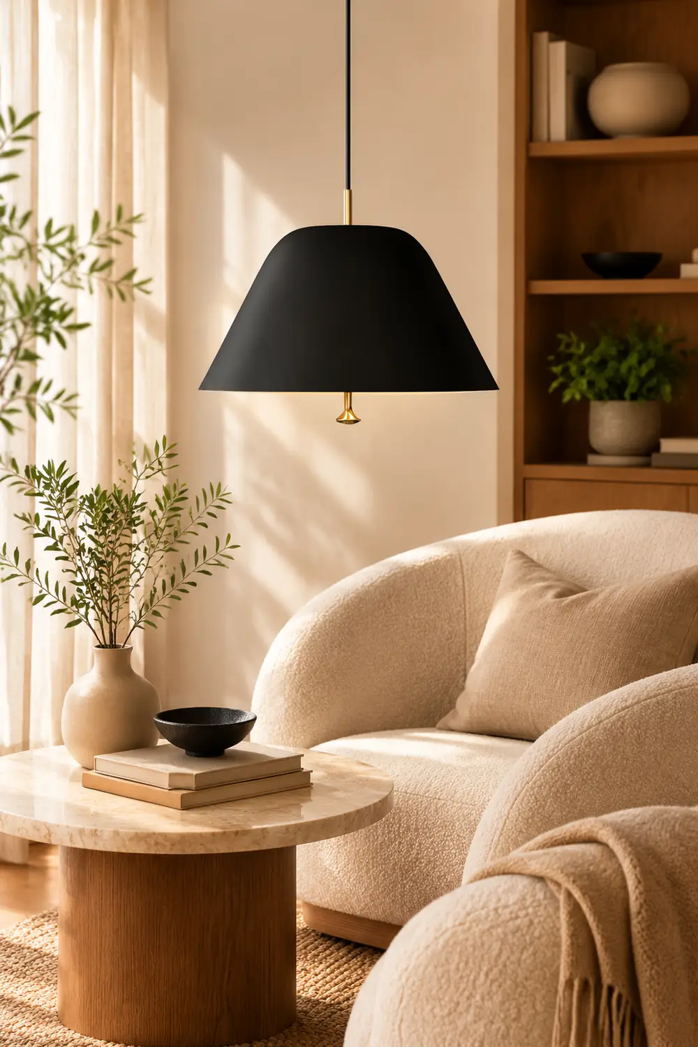 Modern Metal Living Room Cone Pendant Light - Lumpaz