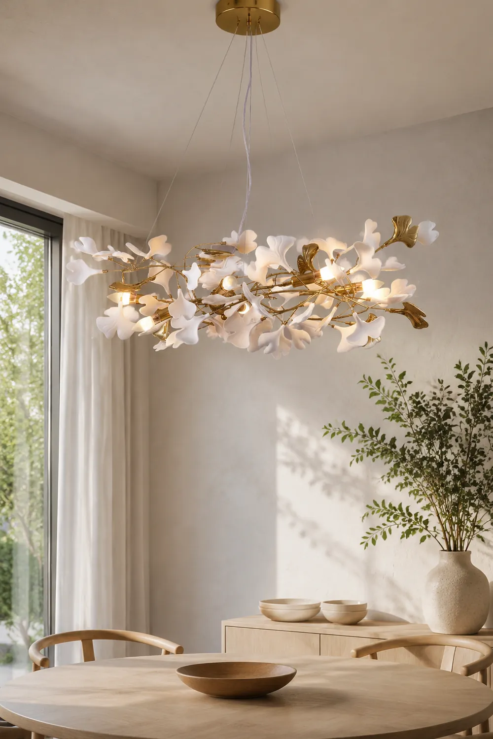 Ophelia Kronleuchter Art Déco-Designs für Foyer, Ginkoblätter Kronleuchter - Lumpaz