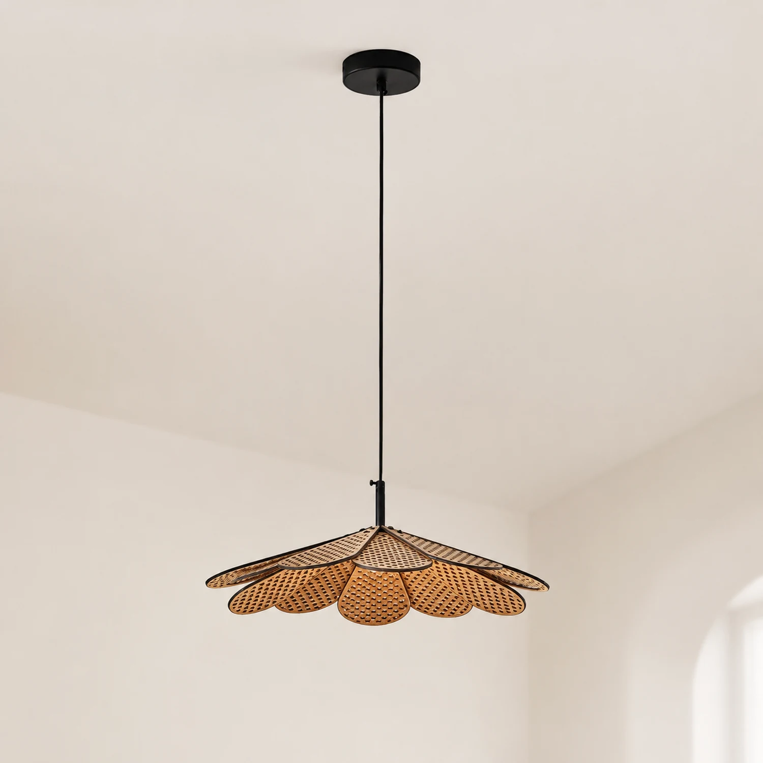 Hollyhock LED Rattan Leaves Pendant Light - Lumpaz
