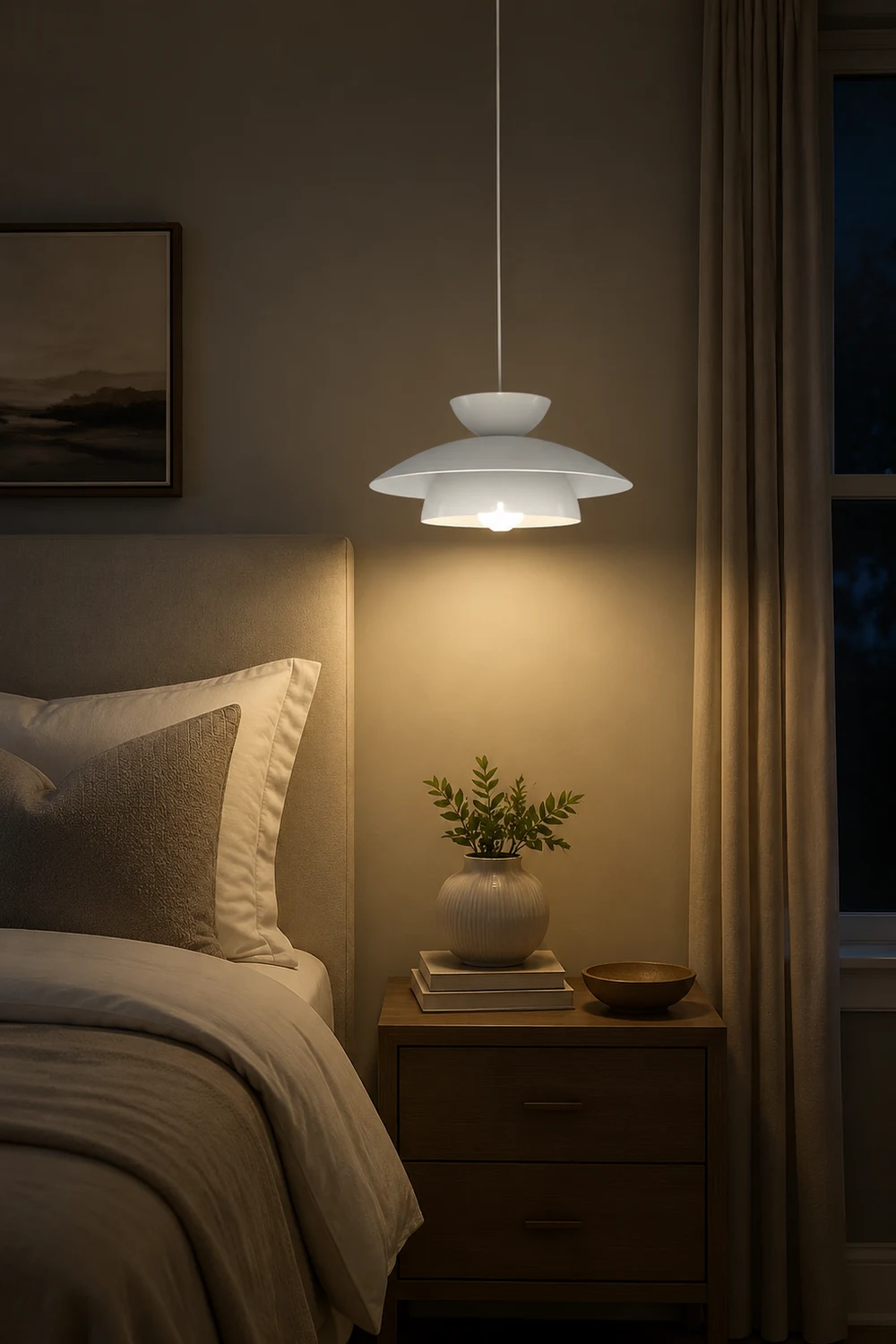 Modern Designer Style Round White Pendant Light - Lumpaz