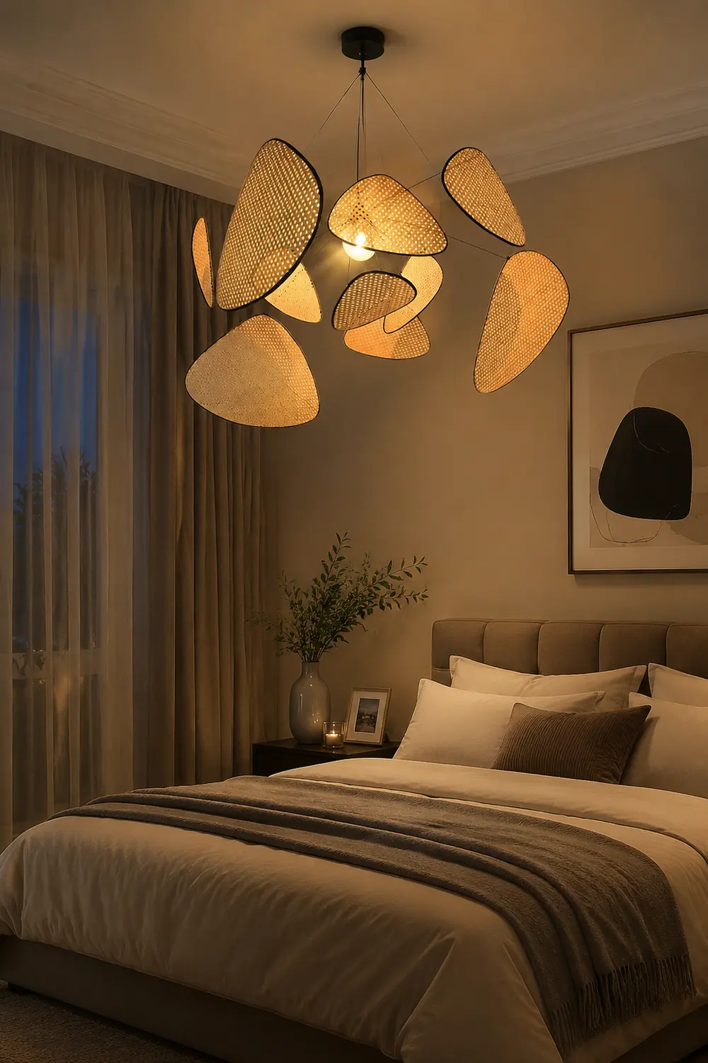 Modern Irregular Shape Rattan Kitchen Pendant Light - Lumpaz