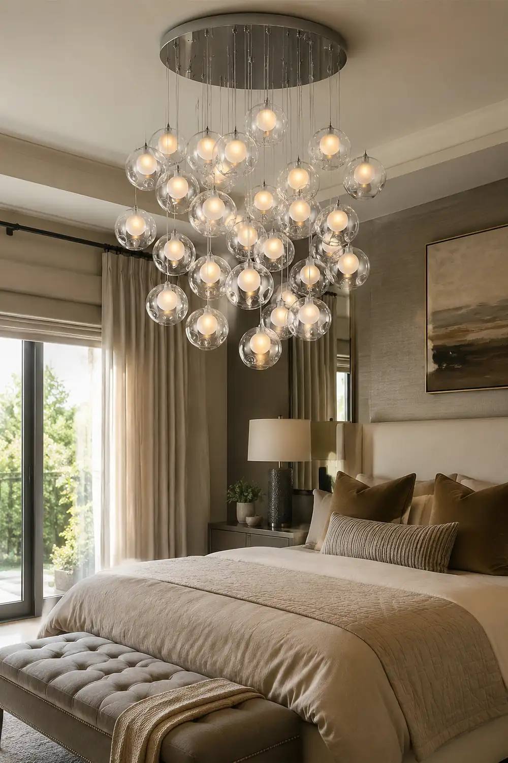 Multi-heads Glass Globe Cluster Stairway Light Pendant Light - Lumpaz