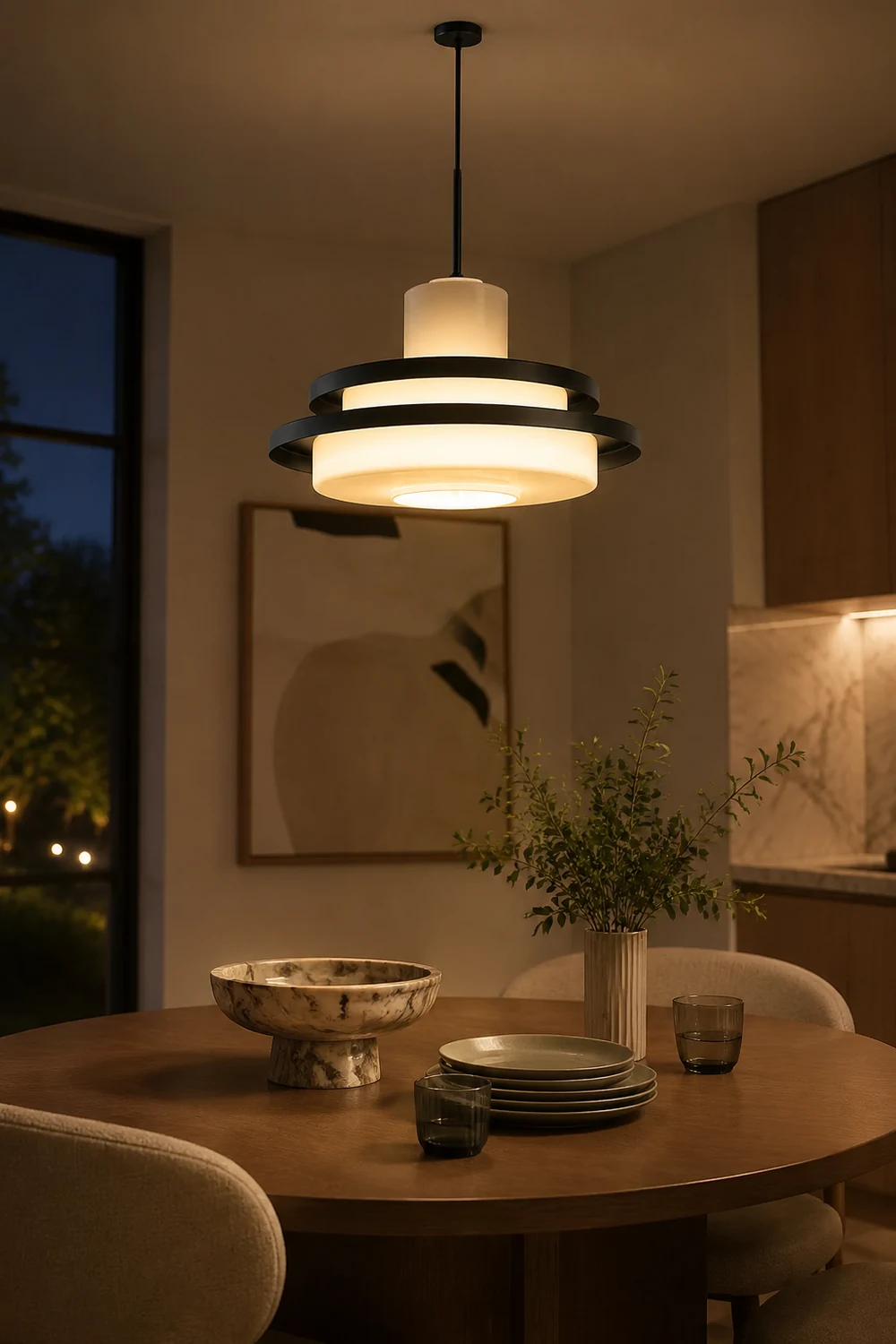 Vintage Bauhaus Equator Glass Pendant lamps - Lumpaz