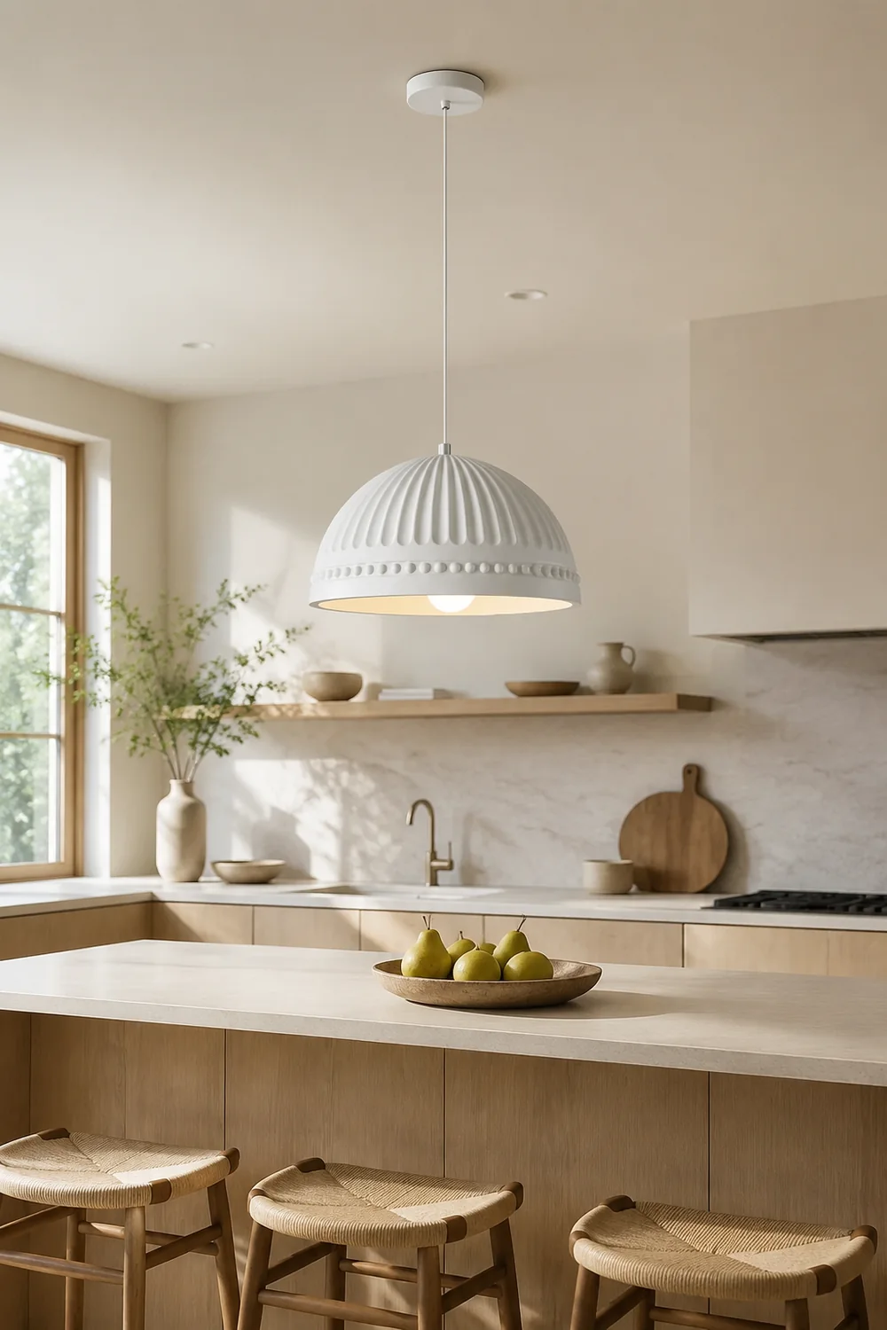 Cream Style Resin Creative Pendant Light - Lumpaz