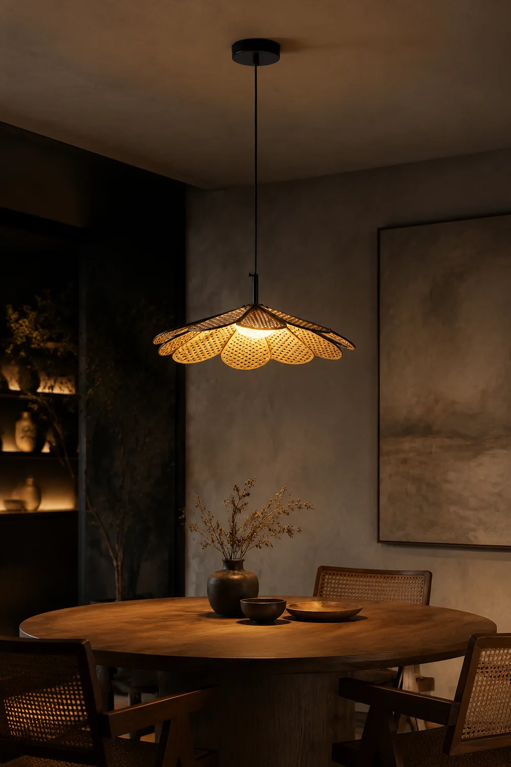 Hollyhock LED Rattan Leaves Pendant Light - Lumpaz