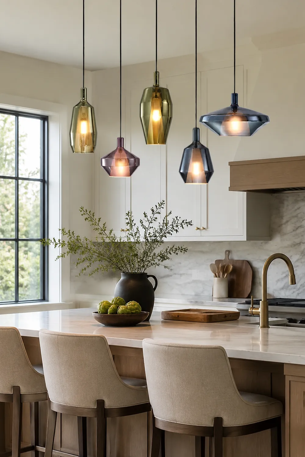 Modern Multicolored Glass Pendant Lamp for Dining - Lumpaz