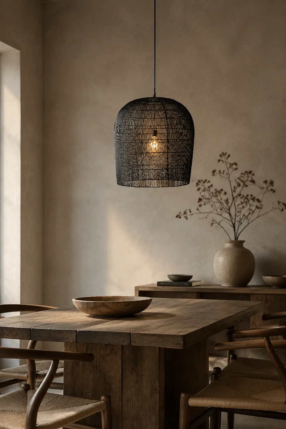 Wabi Sabi Simple Rattan Can Pendant Light - Lumpaz