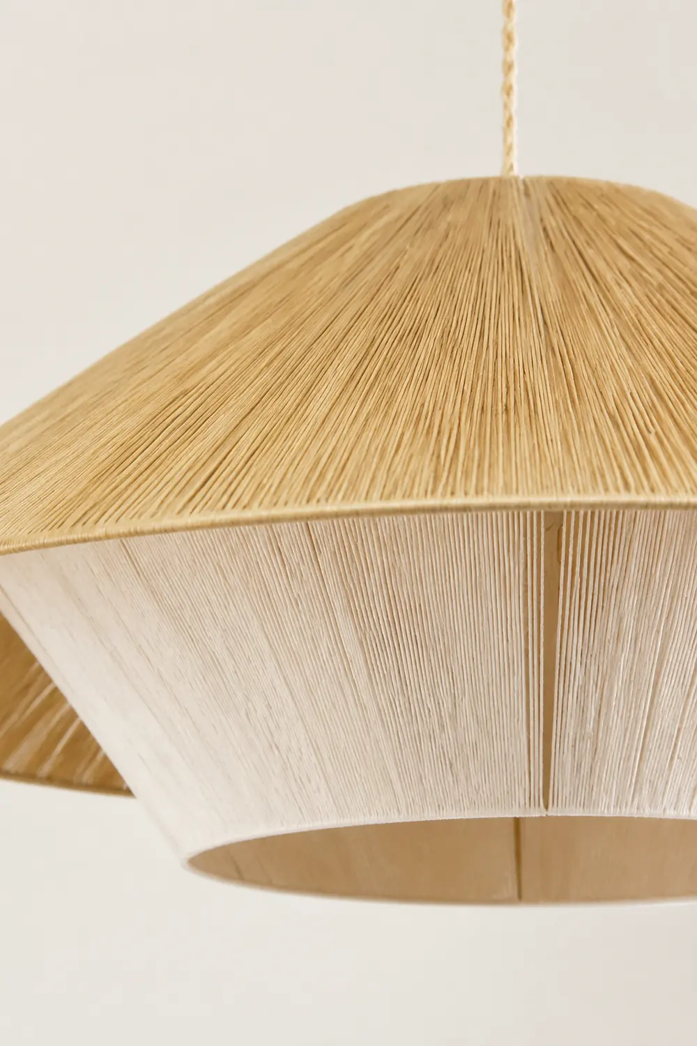 Retro Natural Fabric Hat Boho Pendant Light - Lumpaz