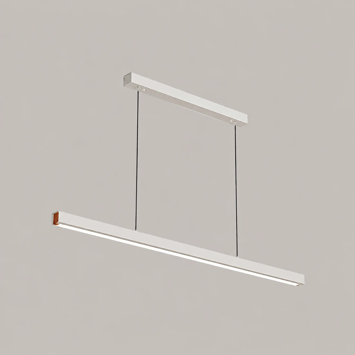Edge Pendelleuchte Linear dimmbar, Metall&Holz, 60/80/100/120CM Lang - Lumpaz