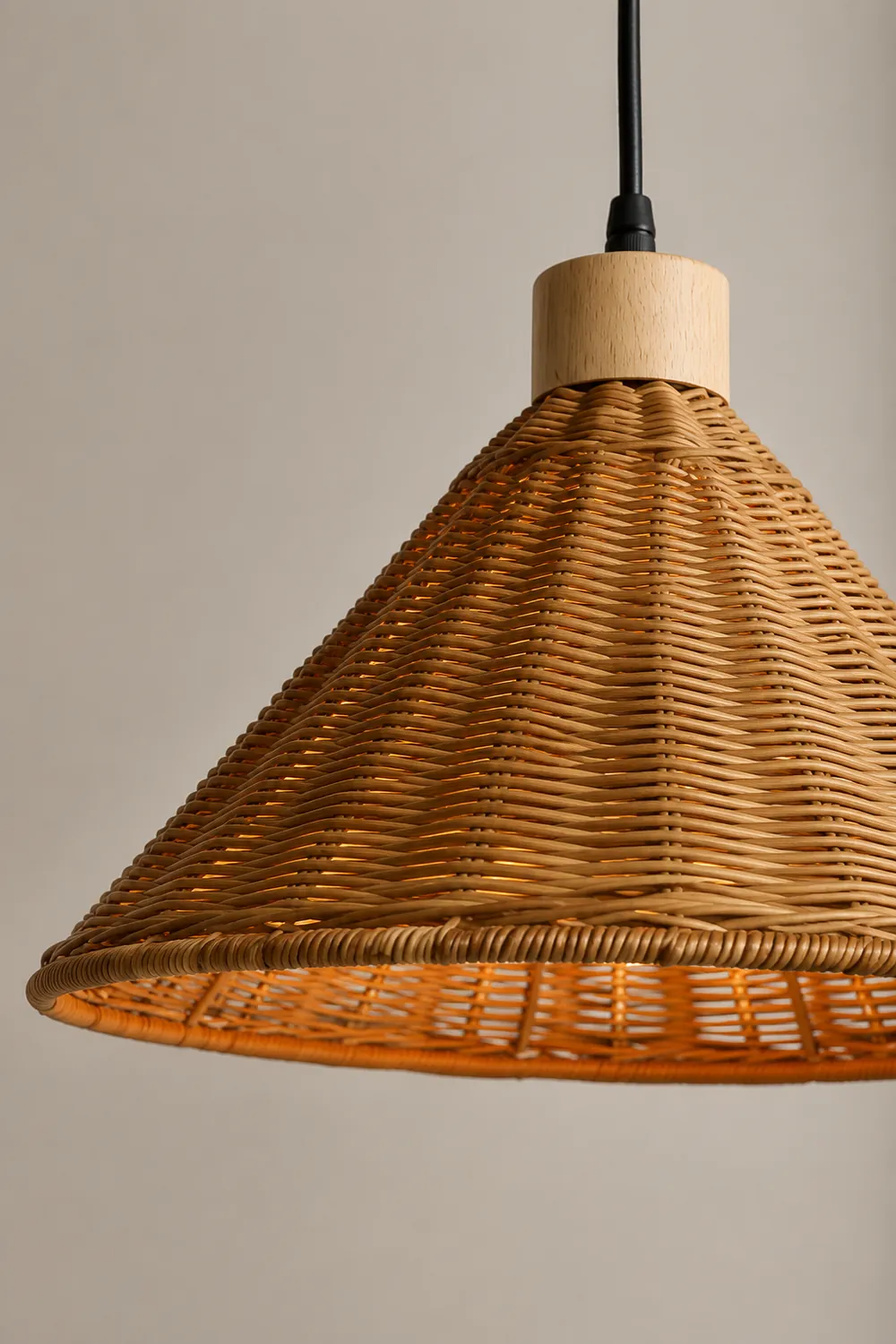 Brown Rattan Basket Pendant Lighting Fixture - Lumpaz