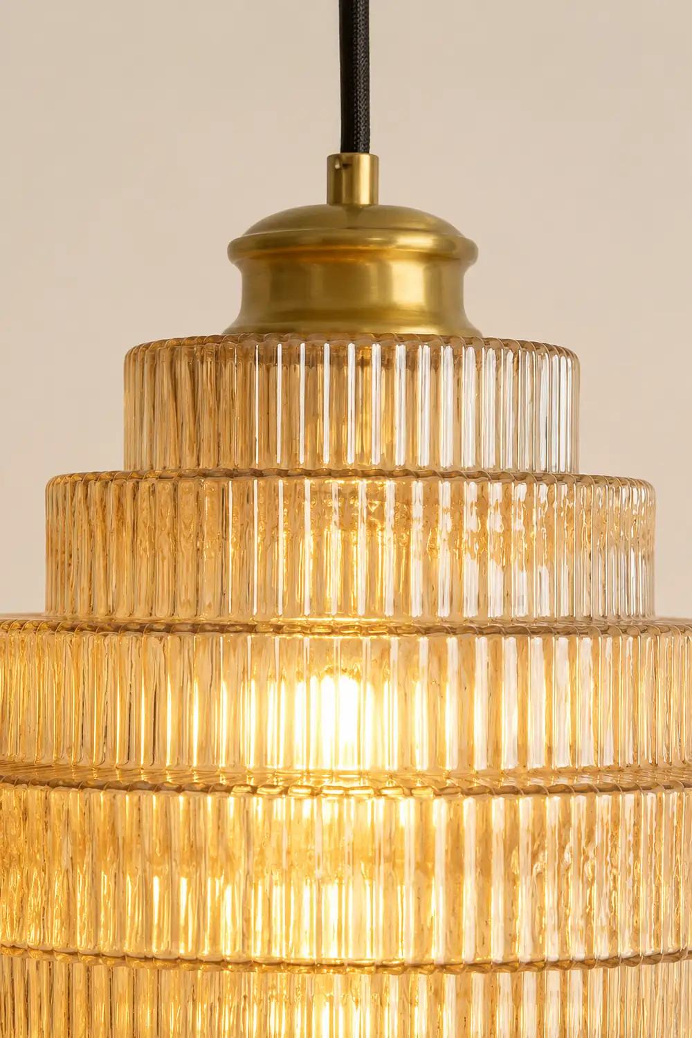 Bottle Shaped Brass Glass Pendant Light - Lumpaz