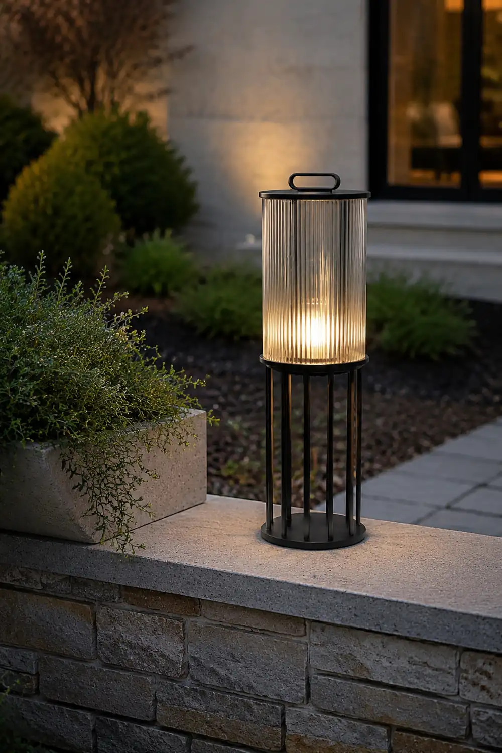 Orr Outdoor Solar Stehlampe, Metall&Glas, 33/60cm - Lumpaz
