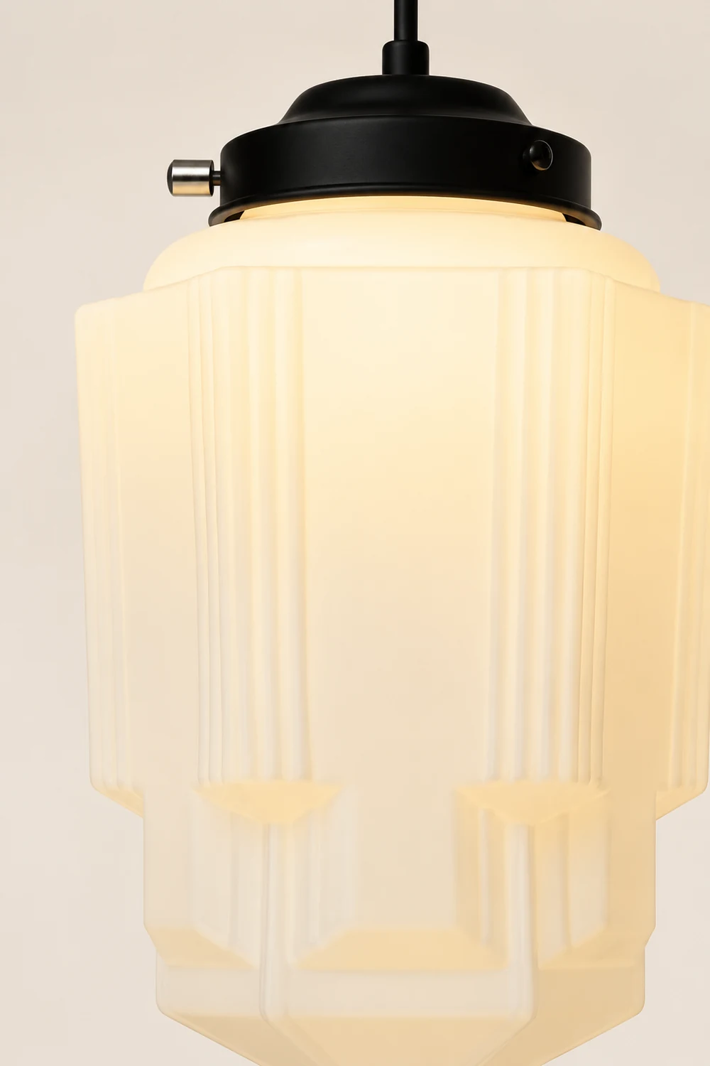 Retro Milk White Glass Geometric Jar Pendant Light - Lumpaz