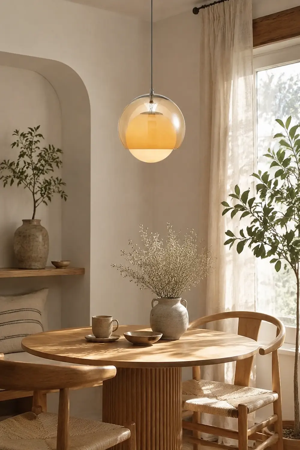 Vintage Orange Bauhaus Glass Pendant Light - Lumpaz