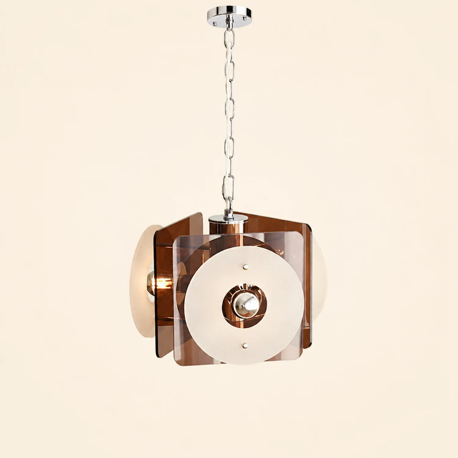 Middle Century Danish Deco Glass Hanging Lights - Lumpaz