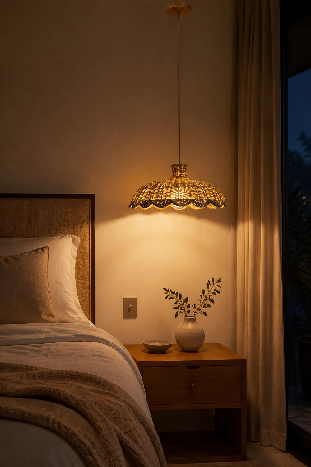 Boho Creative Decor Rattan Woven Pendant Light - Lumpaz