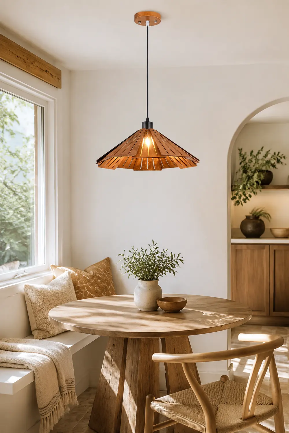 Nordische Kreative Pendelleuchte aus Holz für Esszimmer, Restaurant - Lumpaz