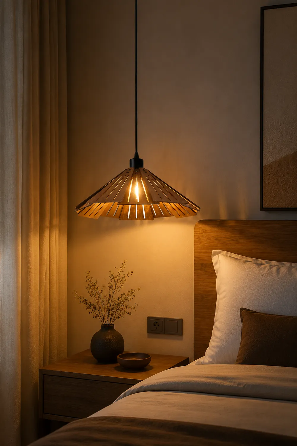 Nordische Kreative Pendelleuchte aus Holz für Esszimmer, Restaurant - Lumpaz