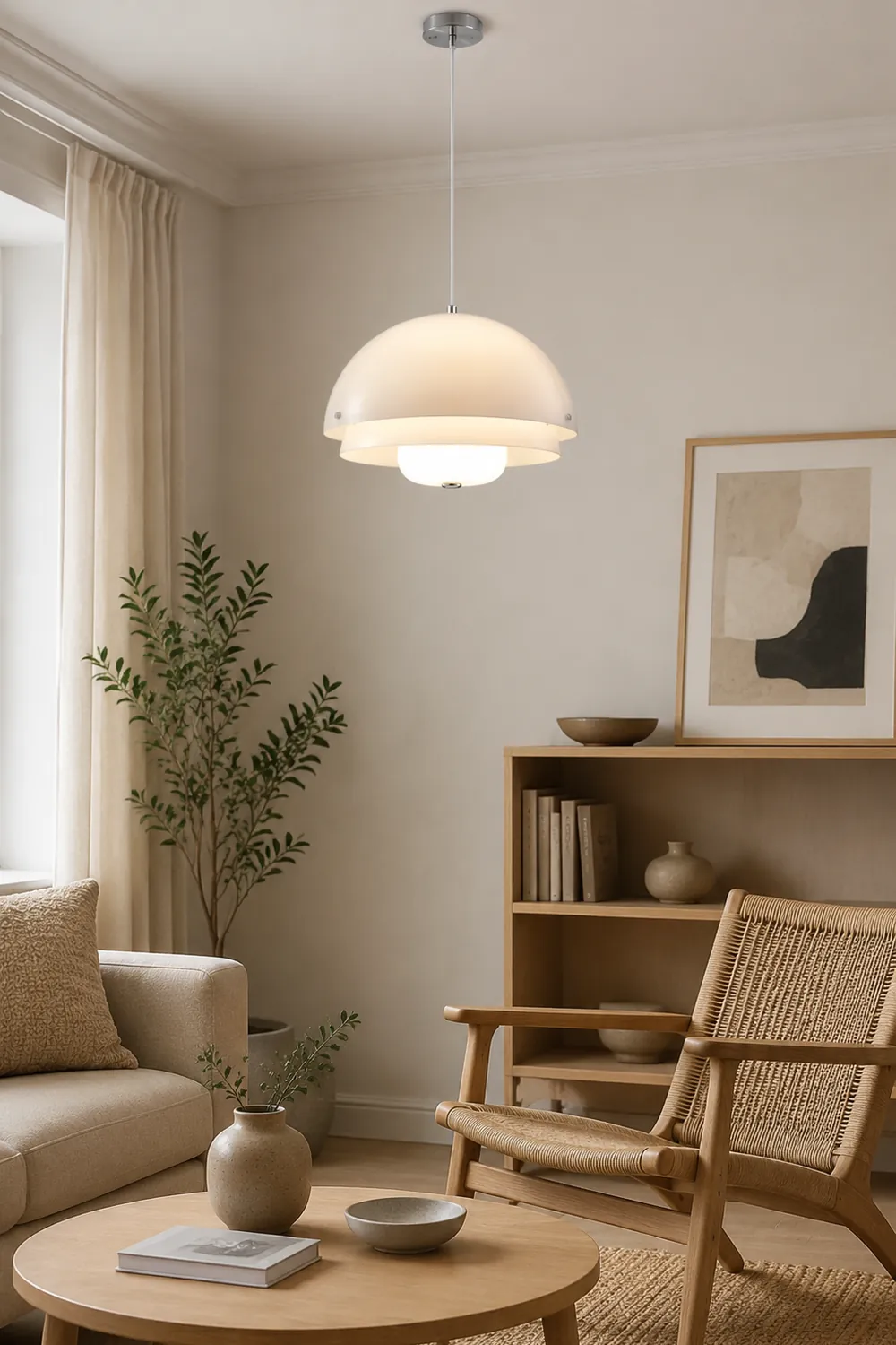 Modern Nordic Style Tiered Glass White Pendant - Lumpaz