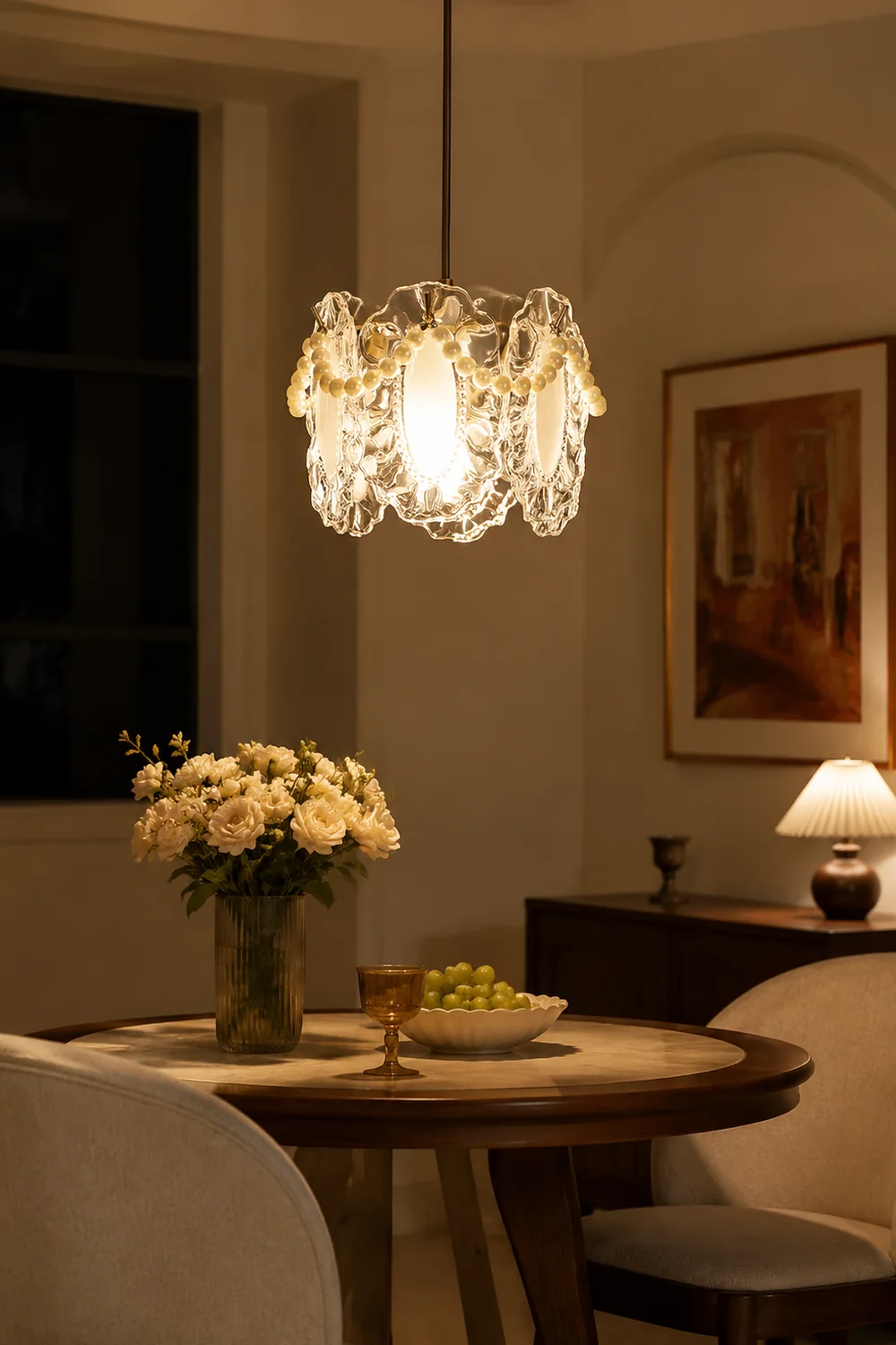 Elegant Floral Glass Pendant Lamp Pendant Light - Lumpaz