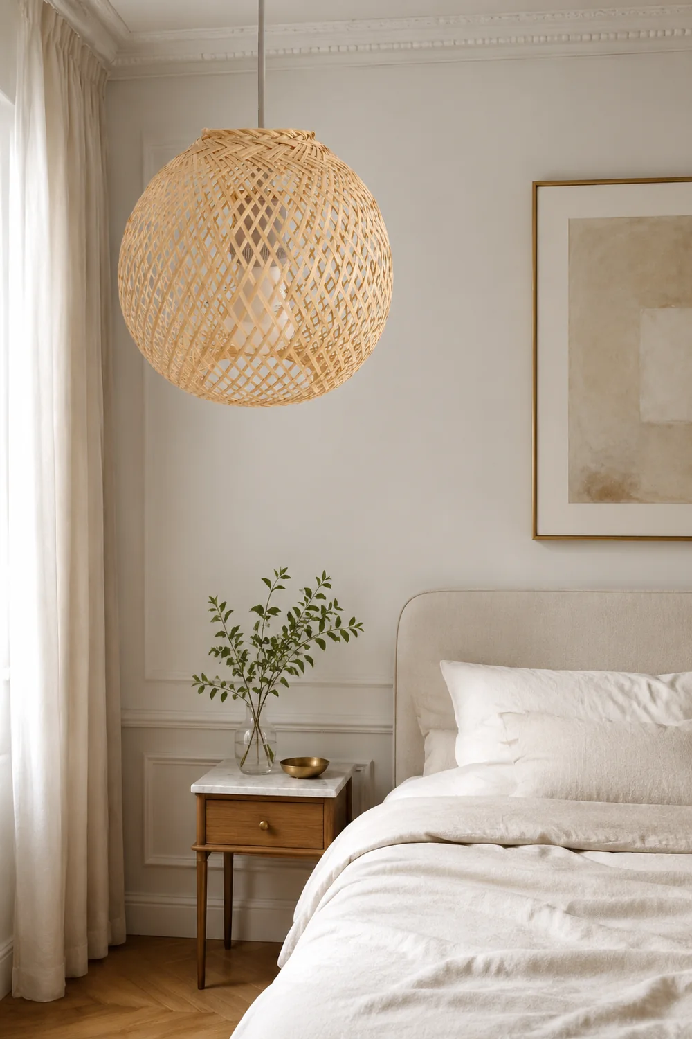 Round Modern Basket Pendant Light For Living Room - Lumpaz