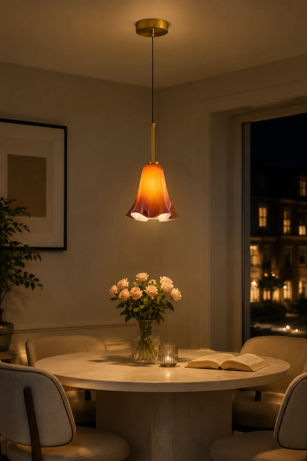 Vintage Glass Pendant Light For Bedroom - Lumpaz