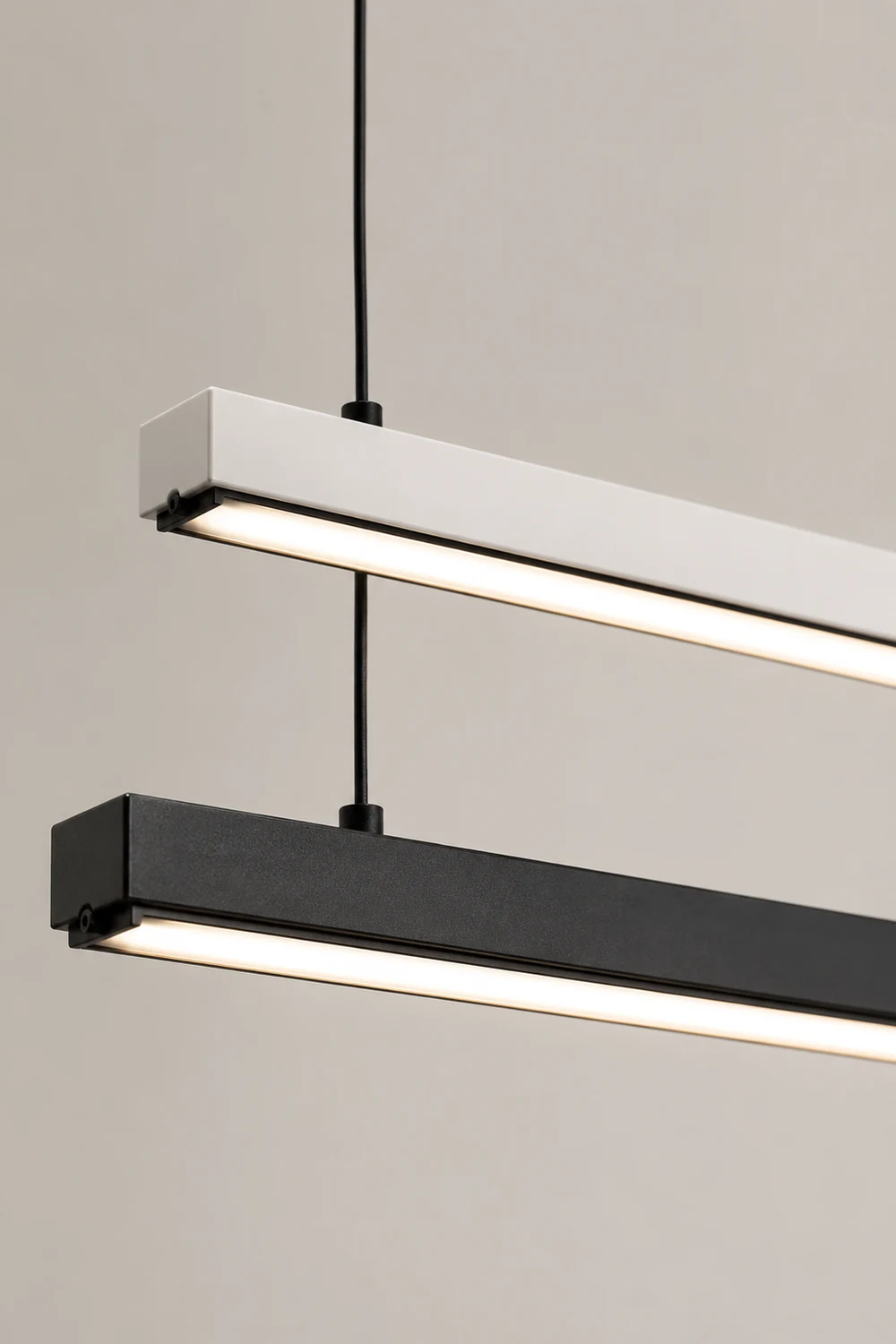 Edge Pendelleuchte Linear dimmbar, Metall&Holz, 60/80/100/120CM Lang - Lumpaz