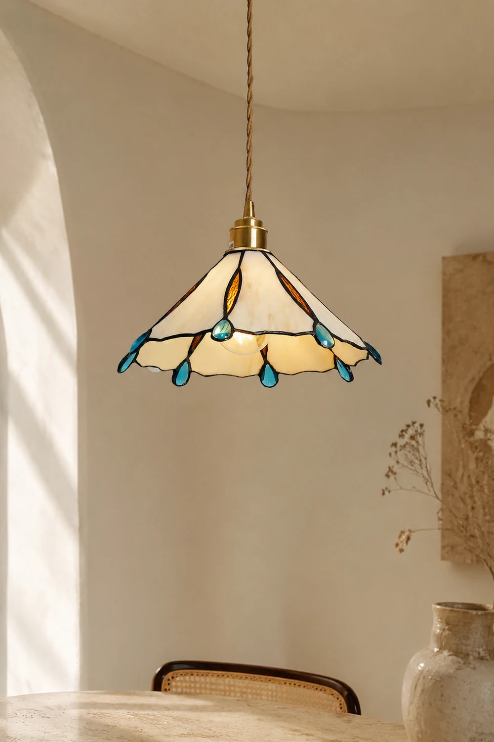 Retro Stained Glass Tiffany Pendant Light - Lumpaz