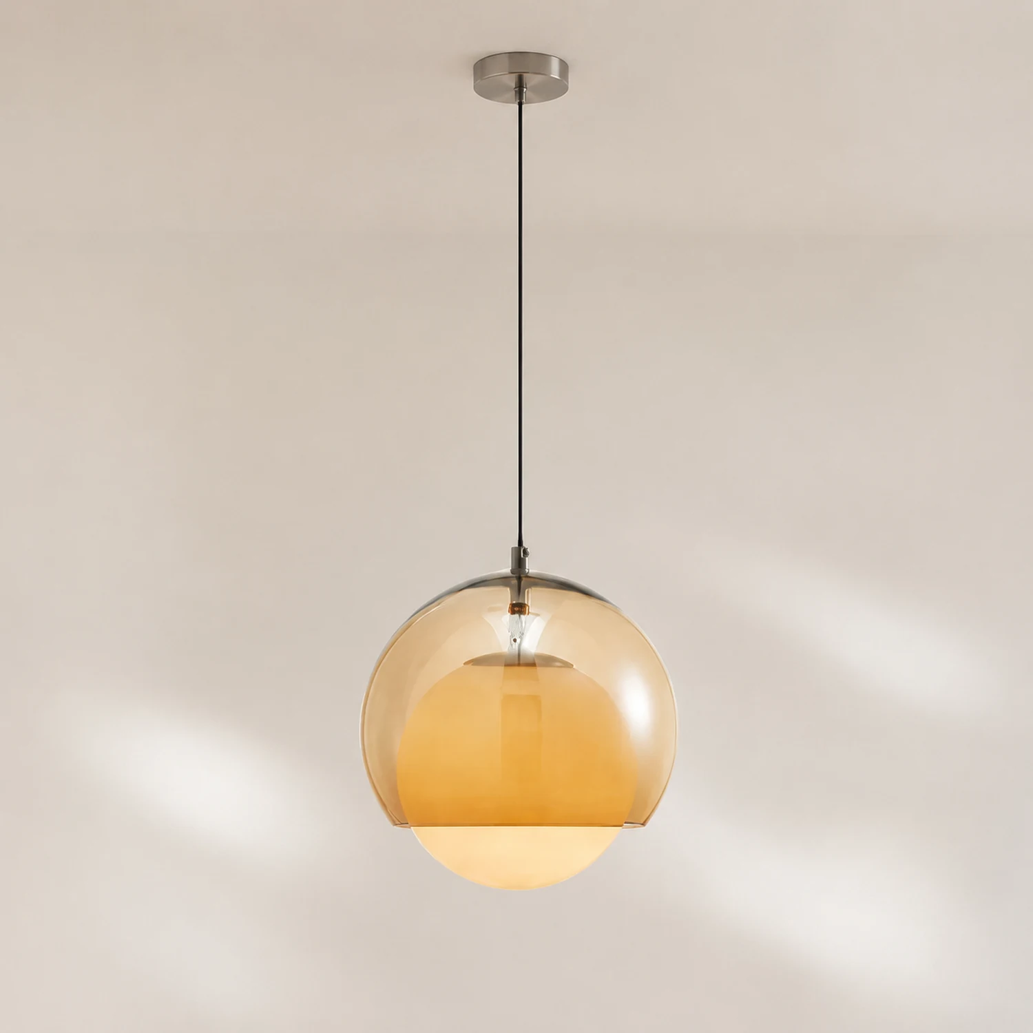 Vintage Orange Bauhaus Glass Pendant Light - Lumpaz
