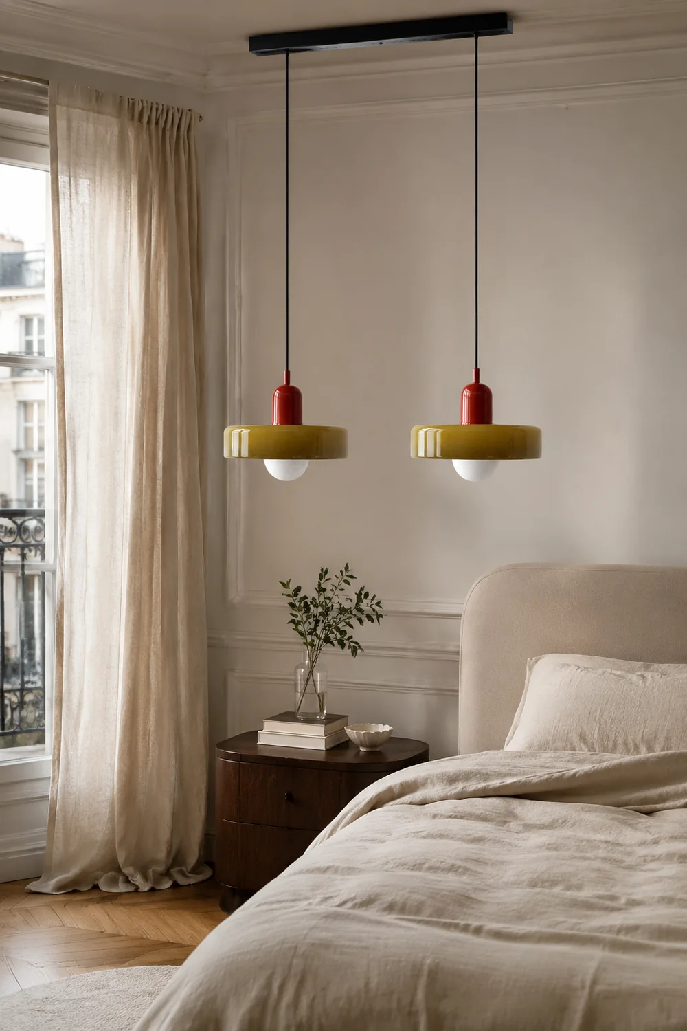 2 Heads Modern Bauhaus Glass Pendant Light - Lumpaz
