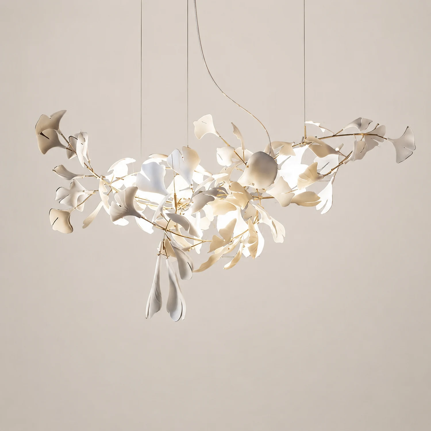 Ophelia Kronleuchter Art Déco-Designs für Foyer, Ginkoblätter Kronleuchter - Lumpaz