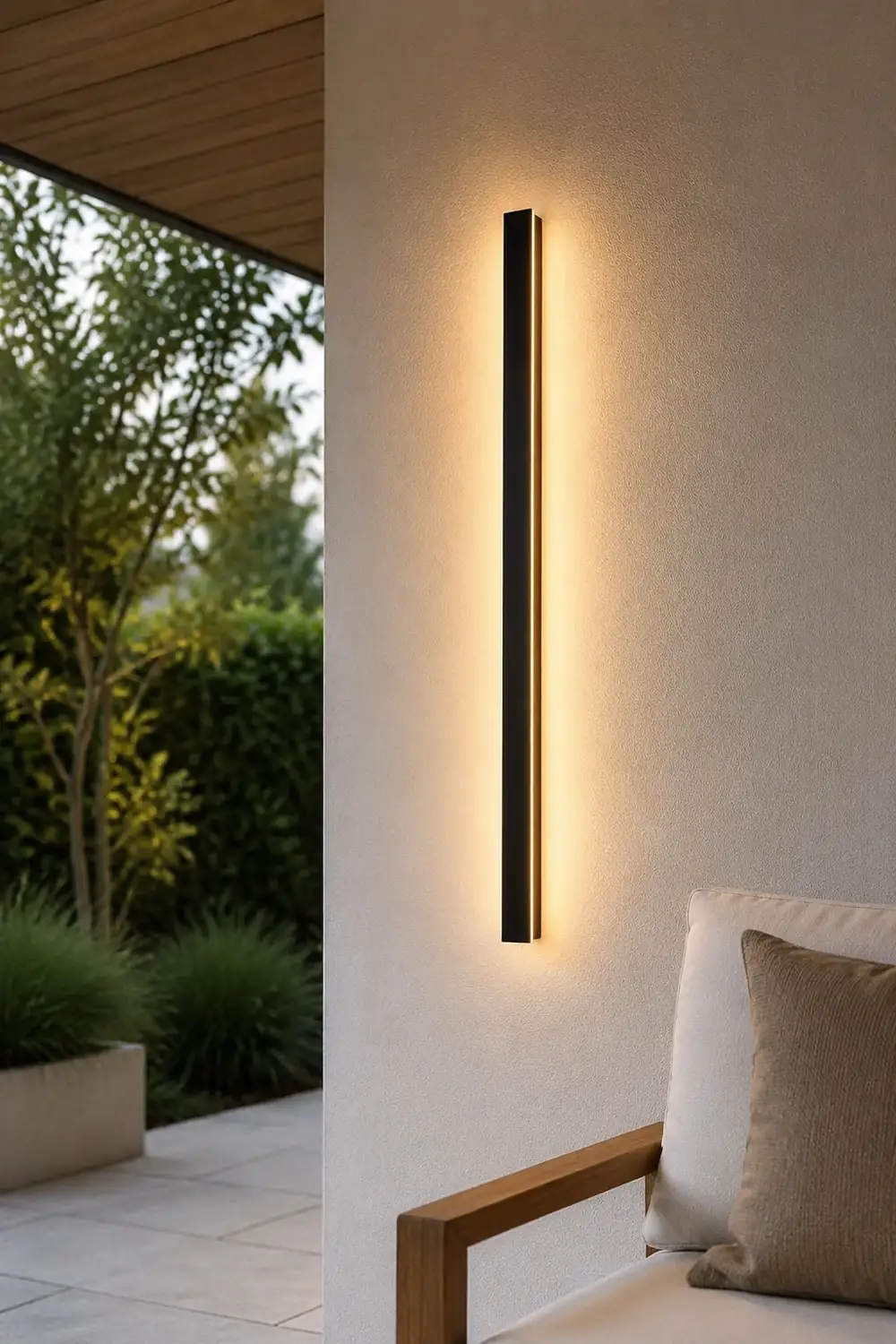 Minimalistische Wasserdichte LED Außen Wandleuchte Metall für Garten, Balkon - Lumpaz