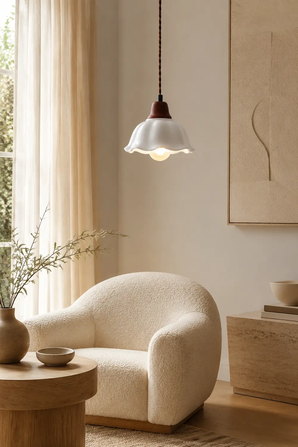 Decor Flower Ceramic  LED Hanging Light - Lumpaz