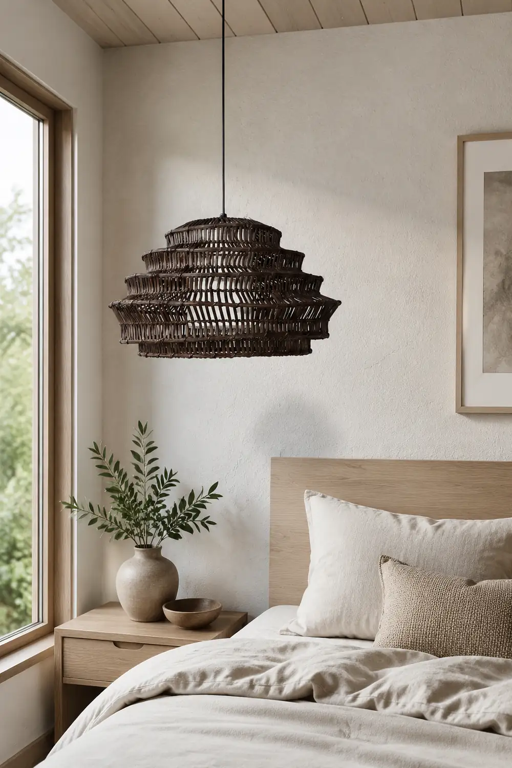 Modern Rattan Cage Pendant Light - Lumpaz