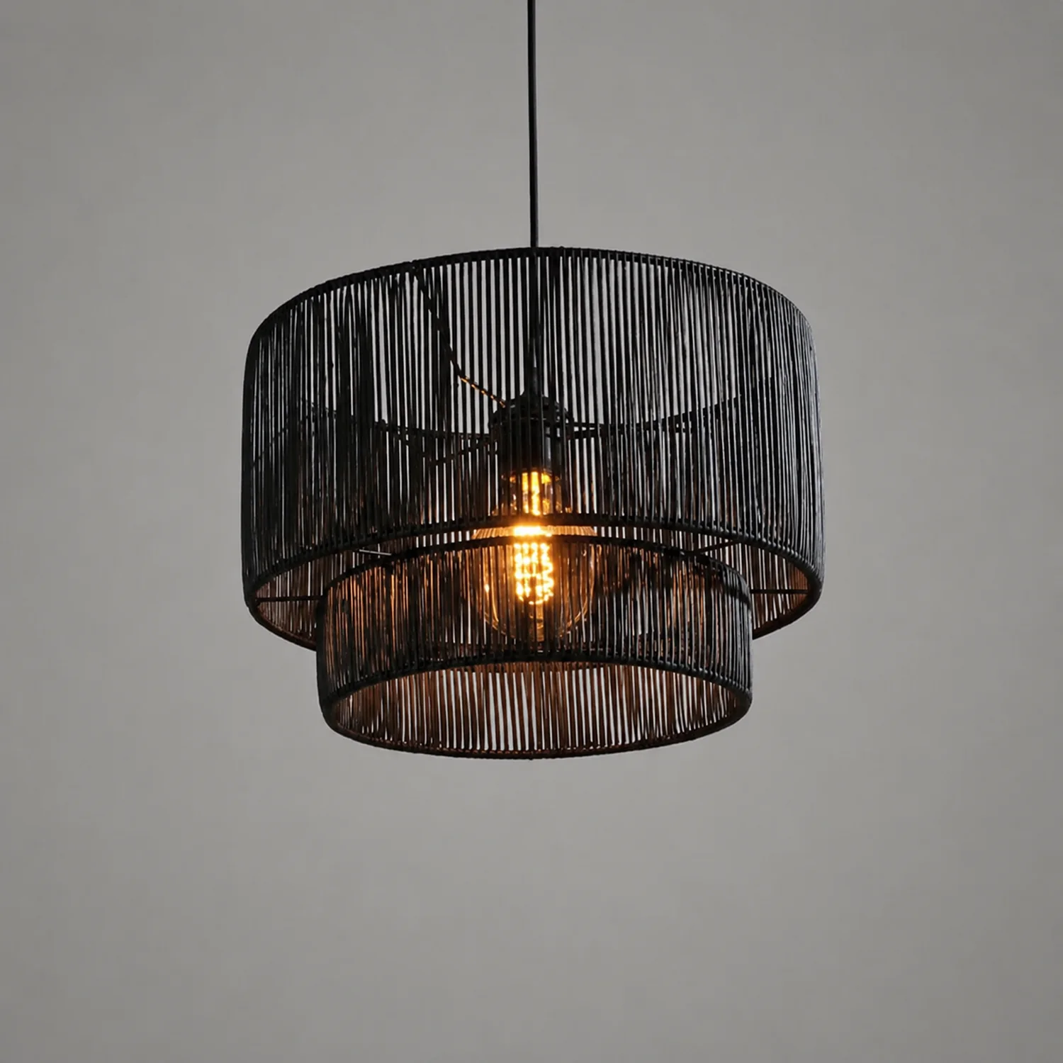 Retro Rope Woven Dining Room Pendant Light - Lumpaz
