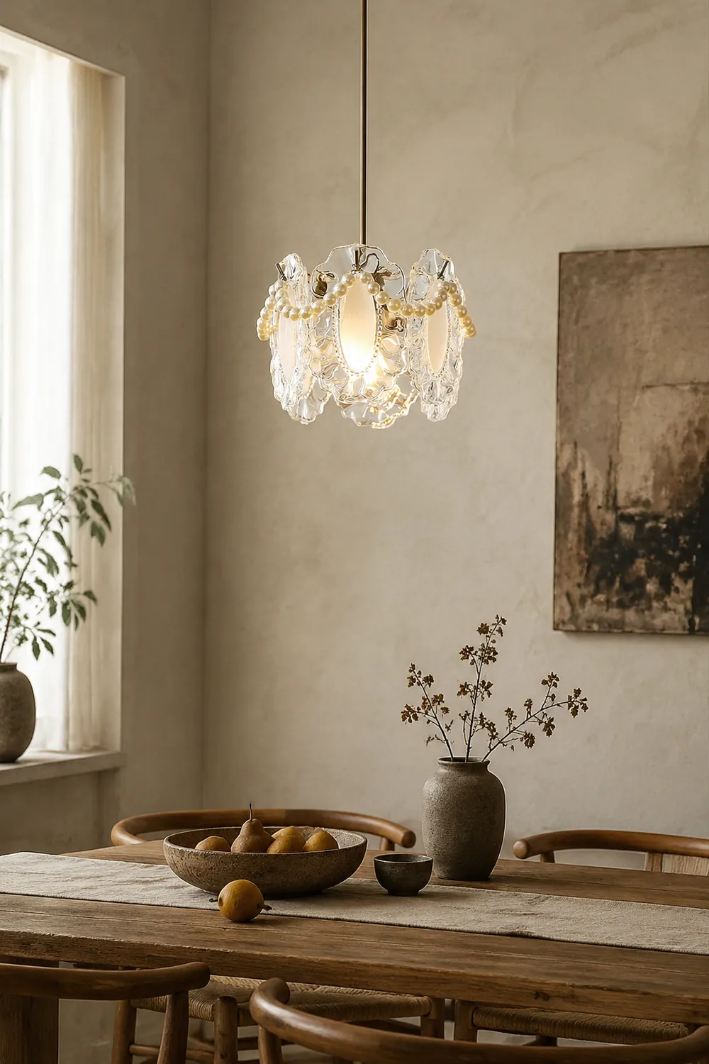Elegant Floral Glass Pendant Lamp Pendant Light - Lumpaz