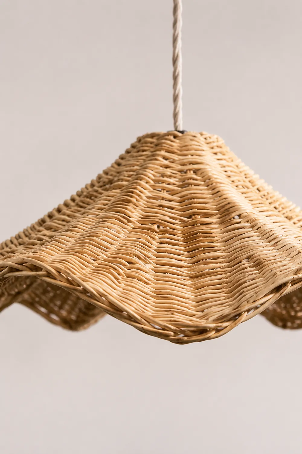 Boho Wicker Rattan Farmouse Pendant Light - Lumpaz
